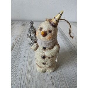 esc? Snowman ornament tree shabby chic glitter unique Xmas tree